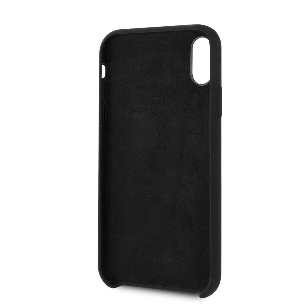 Накладка для_Apple-- iPhone Xr_1.020_CG - mobile_Ferrari_TPU_Silicone rubber Silver logo Hard_черный