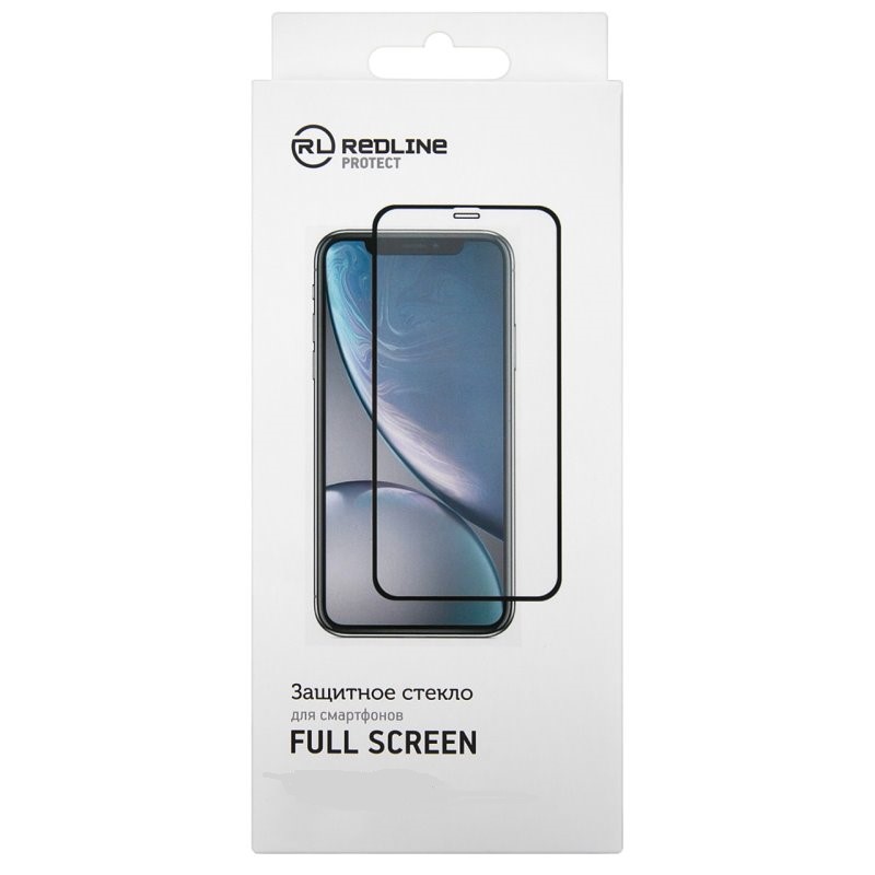 Защита дисплея_Vivo-- V21E_2.145_стекло_Red Line_Full Screen_с ЗАЩИТОЙ края от сколов_черное_ПОЛНЫЙ 