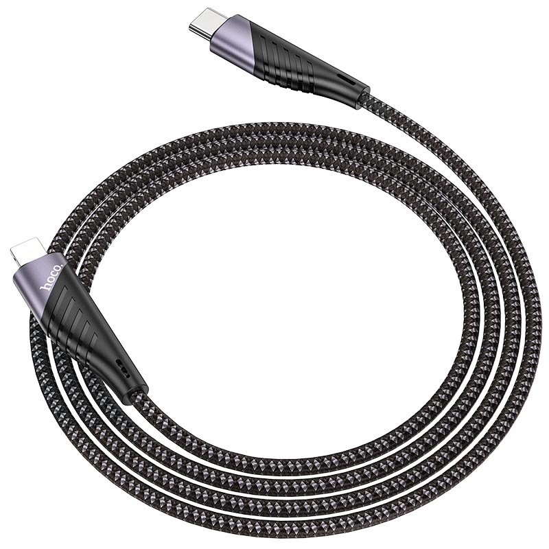 USB-кабель_Apple-- Lightning_HOCO_U95_нейлоновая оплетка_черный_1,2м