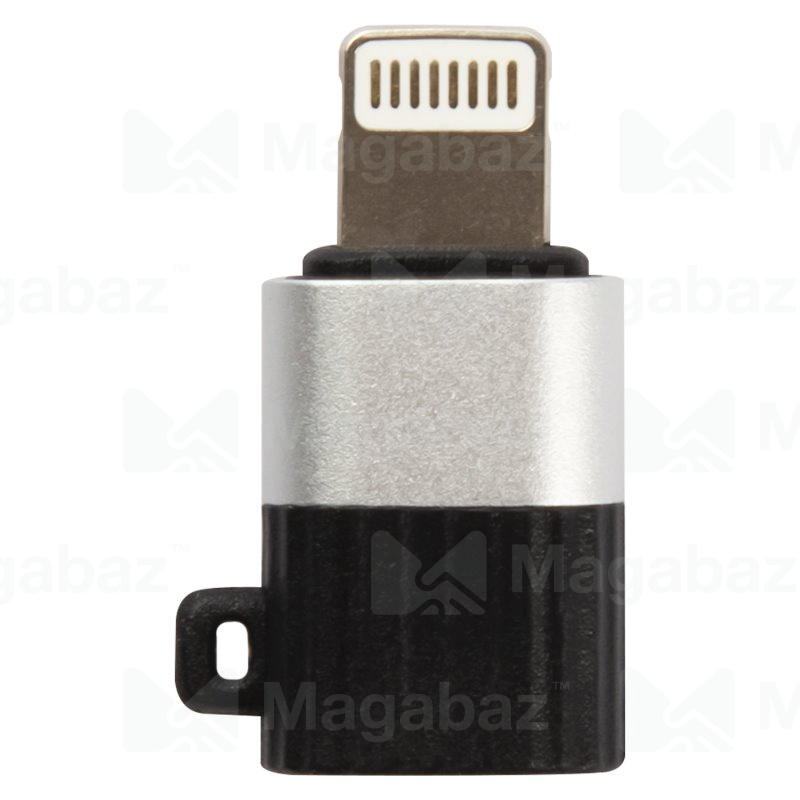 Переходник_micro usb - Lightning_Red Line_до 3А_черный-серебристо