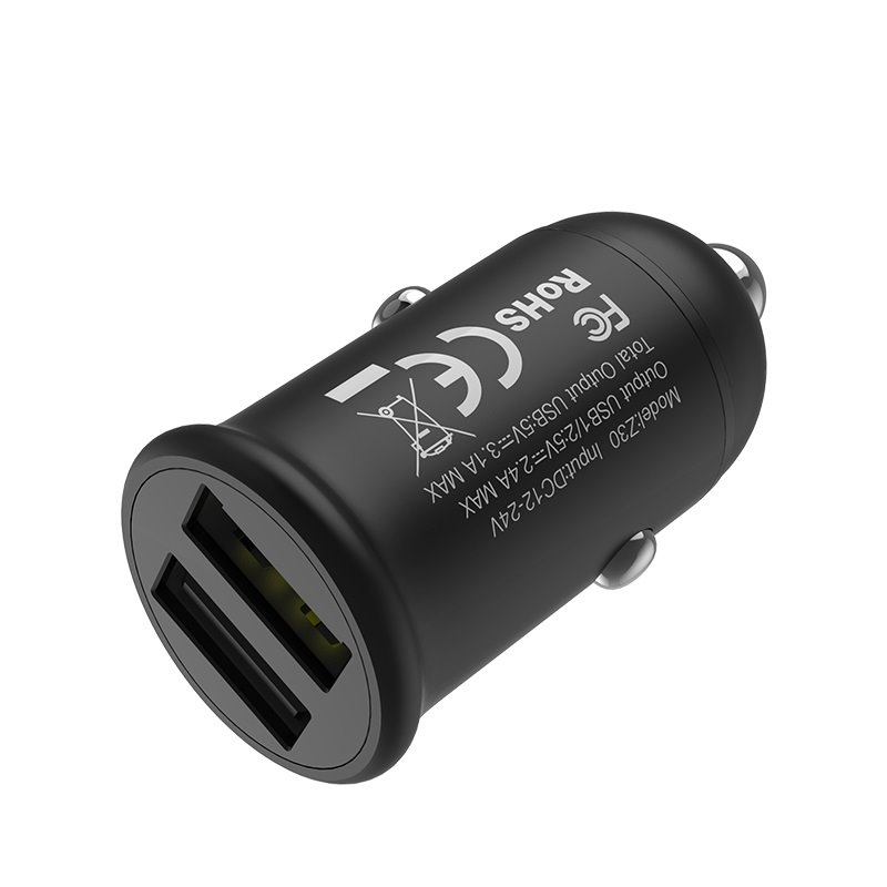 УЗУ_Блок авто_выходы USB 3100 mA/USB 3100 mA_HOCO_Z30_черный