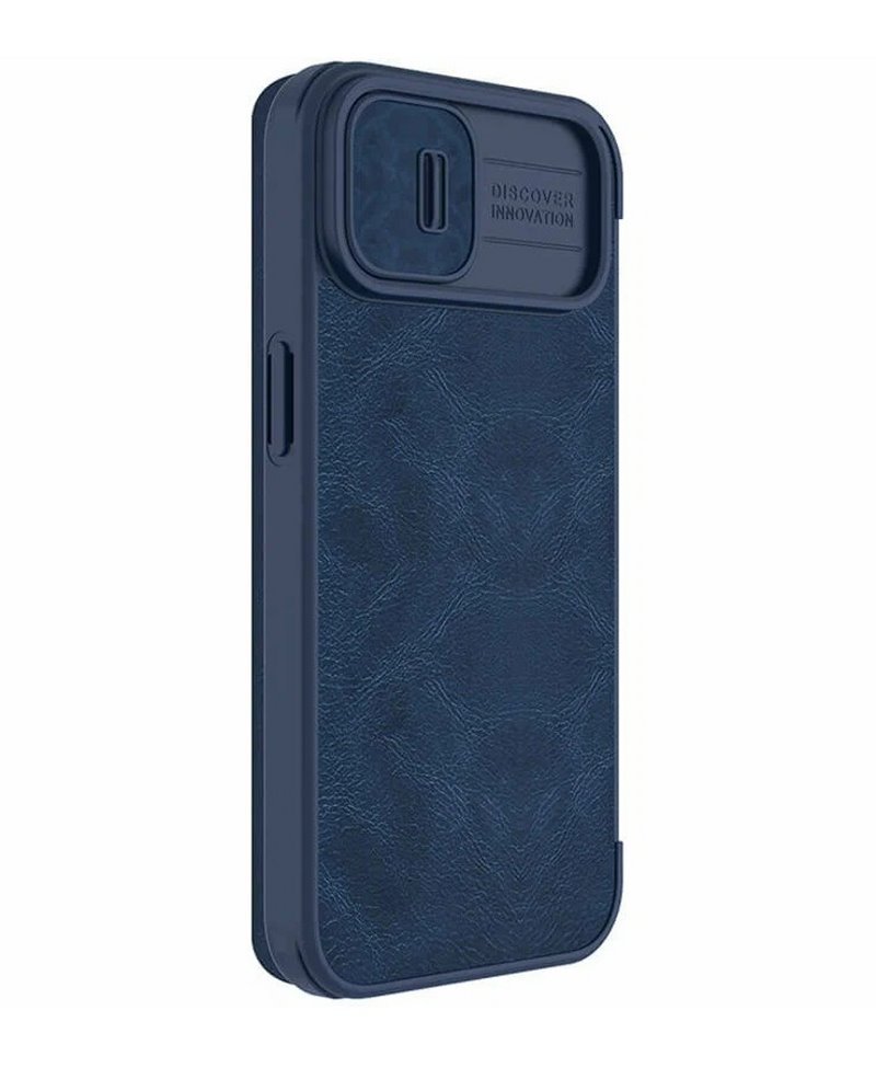 Чехол-книжка для_Apple-- iPhone 14 PRO_1.304_Nilkin_Slider камера_с визитницей_Blue