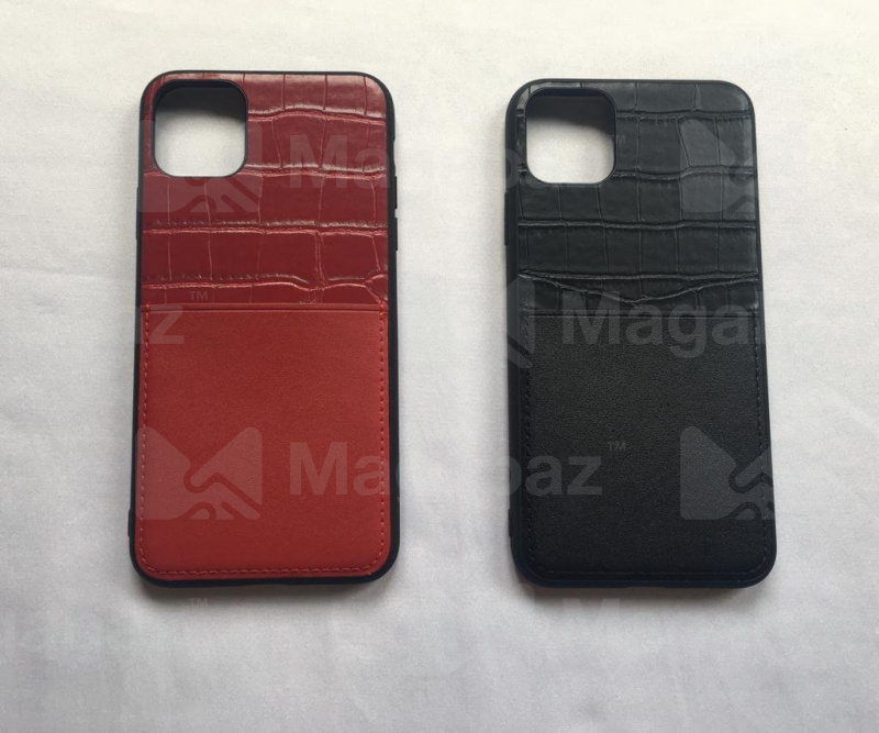 Накладка для_Apple-- iPhone 11_1.040_Red Line_Unit_Geneva_с визитницей_черная