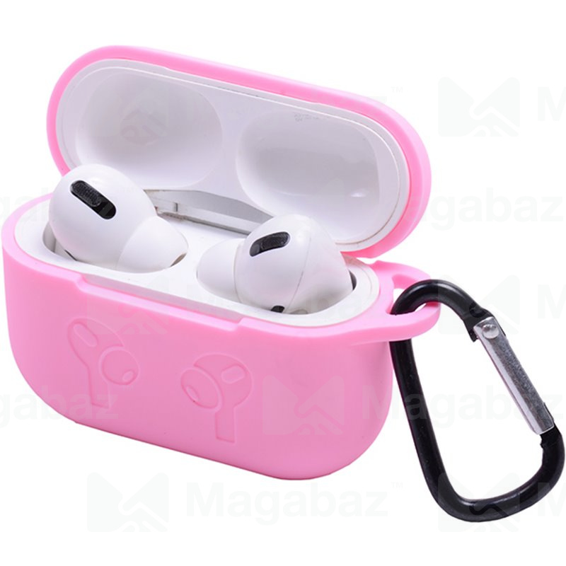 Чехол для наушников_Apple-- AirPods PRO_No Name_TPU_Вид №7_с карабином_розовый-светло_7