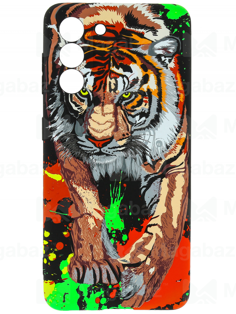 Накладка для_Samsung-- S21_1.095-1_Helsen_с защитой КАМЕРЫ_животные_D6_тигр идёт