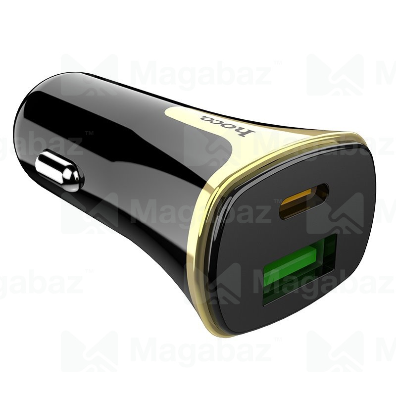 УЗУ_Блок авто_выходы USB Type C 2000 mA/USB 3000 mA_HOCO_Z31A_черный