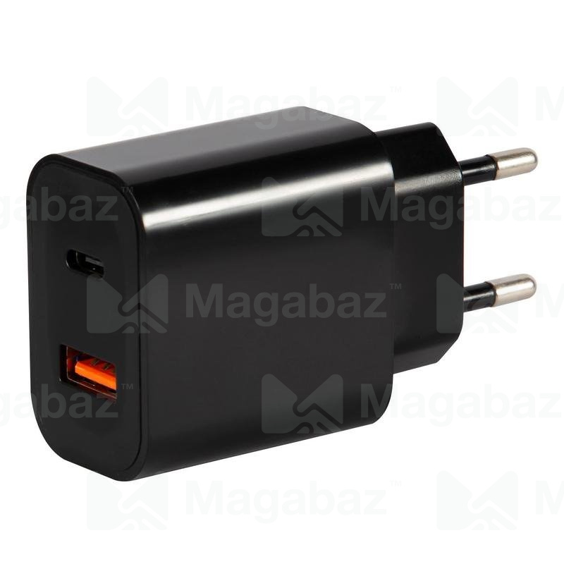УЗУ блок-сеть_выходы USB Type-C 3000 mA/USB 2400 mA_Red Line_NQC-13_PD 20W_черный