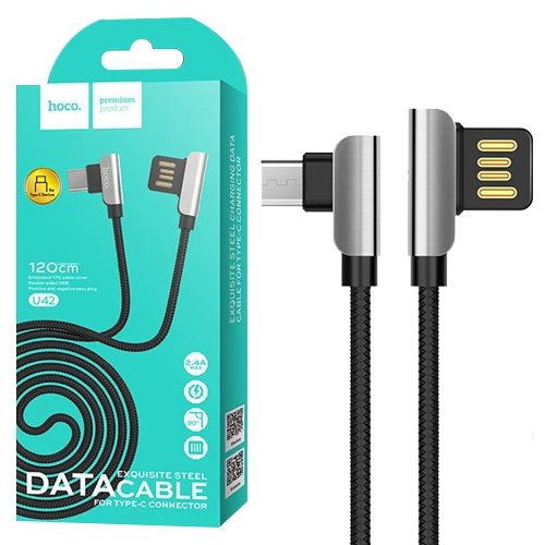 USB-кабель_Apple-- Lightning_HOCO_U42_в переплете_черный_1,2м