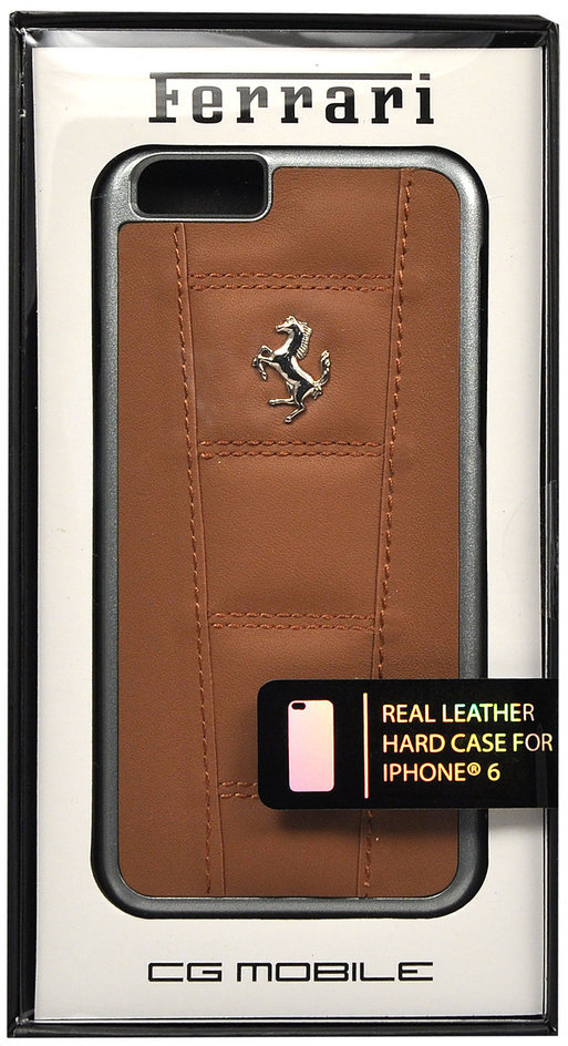 Накладка для_Apple-- iPhone 6 * 6s_1.020_CG - mobile_Ferrari_Leather_458 Hard_коричневая