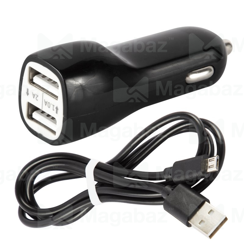 УЗУ_Блок авто_выходы USB 3000 mA + usb Type C 3000 mA_+ usb кабель micro_Red Line_Tech_AC-20_черный