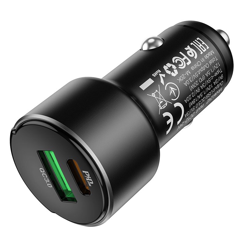 УЗУ_Блок авто_выходы USB Type C 3000 mA/USB 3000 mA_HOCO_Z42_черный