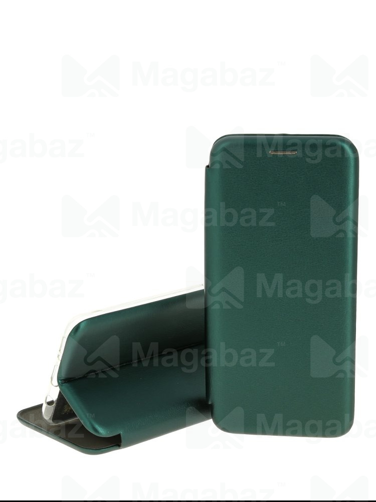 Чехол-книжка для_Samsung-- A03 Core_1.345_Fashion Case_на магнитах_с визитницей_зеленый_тех.пак.